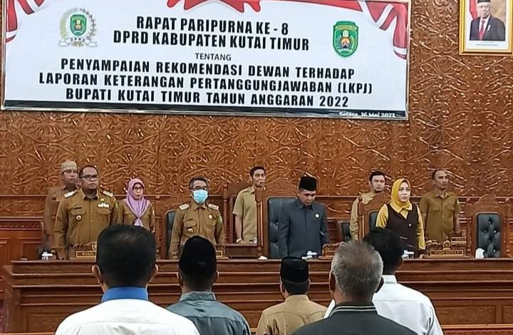 Rapat Paripurna Laporan Pansus Lkpj Bupati Kutim Ta 2022 Dipimpin Ketua